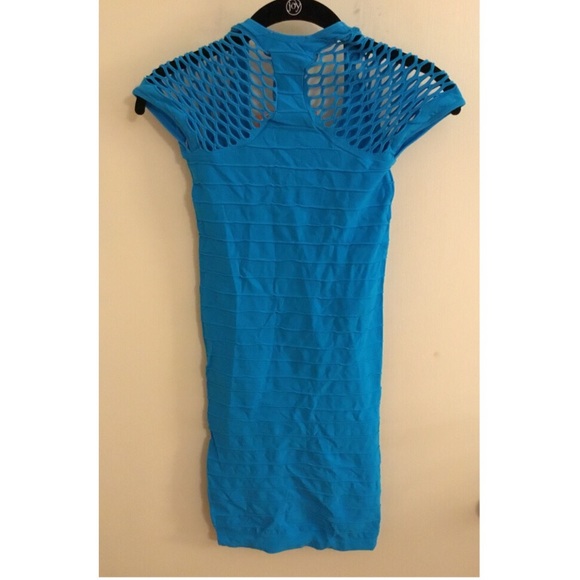 NWT F&F Turquoise Mesh Shoulder Racerback Dress OS - Picture 3 of 4